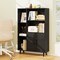 Freestanding Engineered Wood Floor Bookshelf with Cabinet and Open Shelves